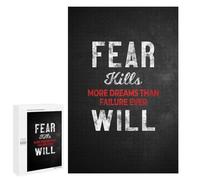 Jigsaw Puzzle 1000 PCS Fear Kills Dreams Jigsaw Puzzles for Teenagerss Hand Speed Race Fun Activities at Home Challenging Game And Family Play 1000 PCS