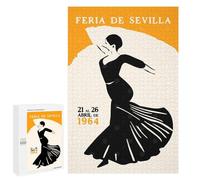 Jigsaw Puzzle 1000 PCS Feria De Sevilla Dancer Puzzles for Teenagerss Stress Reliever Educational Challenge Unique Birthday And Gifts 1000 PCS