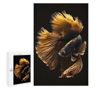 Jigsaw Puzzle 1000 PCS Fish Gold Black Jigsaws for Adults Puzzle Birthday Present Difficult And Challenge Challenging Game Gifts 1000 PCS