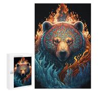 Jigsaw Puzzle 1000 PCS Flaming Bear Artwork -1 Jigsaws for Adults Anti-Stress Toys Staycation Kill Time Help The Brain Exercise 1000 PCS