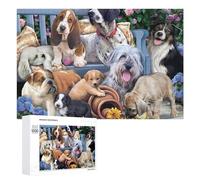 Jigsaw Puzzle 1000 PCS for Adults Adorable Dogs in Garden Jigsaw Puzzle Family Game Difficult Hard Deal As Gifts for The Whole Family 1000 PCS
