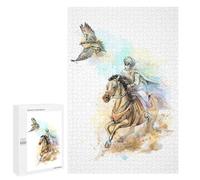 Jigsaw Puzzle 1000 PCS for Adults Arabic Horse Jockey Jigsaw for Adults Hands-on Game Wall Decoration Help The Brain Exercise 1000 PCS