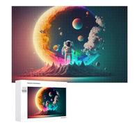 Jigsaw Puzzle 1000 PCS for Adults Astronaut on Colorful Planet Jigsaw Puzzle Family Game Difficult Hard Deal As Gifts for The Whole Family 1000 PCS