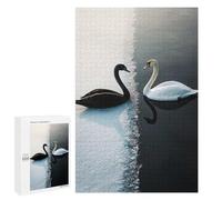 Jigsaw Puzzle 1000 PCS for Adults Black And White Swans Puzzle for Adults Toy Wall Decor Perfect Decoration Stress Reduction Gifts 1000 PCS