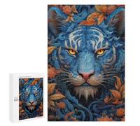 Jigsaw Puzzle 1000 PCS for Adults Blue Tiger Portrait Jigsaw for Adults Hands-on Game Wall Decoration Help The Brain Exercise 1000 PCS