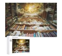 Jigsaw Puzzle 1000 PCS for Adults Books to Heaven A Celestial Reading Journey Jigsaw Puzzle Family Game Difficult Hard Deal As Gifts for The Whole Family 1000 PCS