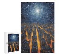 Jigsaw Puzzle 1000 PCS for Adults Cityscape Under A Starry Sky Adult Jigsaw Brain Teaser Game Birthday Present Help The Brain Exercise 1000 PCS