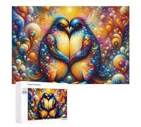 Jigsaw Puzzle 1000 PCS for Adults Colorful Abstract Penguins Artwork Jigsaw Puzzle Family Game Difficult Hard Deal As Gifts for The Whole Family 1000 PCS