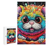 Jigsaw Puzzle 1000 PCS for Adults Colorful Rainbow Cat Art Jigsaw Puzzle Family Game Difficult Hard Deal As Gifts for The Whole Family 1000 PCS