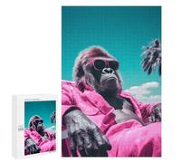 Jigsaw Puzzle 1000 PCS for Adults Cool Gorilla Sunglasses Puzzle for Adults Toy Wall Decor Perfect Decoration Stress Reduction Gifts 1000 PCS