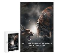 Jigsaw Puzzle 1000 PCS for Adults Courage Bigger Than Fear Adult Jigsaw Brain Teaser Game Birthday Present Help The Brain Exercise 1000 PCS