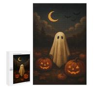 Jigsaw Puzzle 1000 PCS for Adults Cute Ghost with Pumpkins - Spooky Halloween Wall Art Puzzle for Adults Toy Wall Decor Perfect Decoration Stress Reduction Gifts 1000 PCS