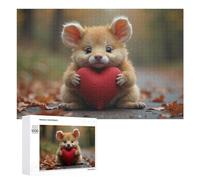 Jigsaw Puzzle 1000 PCS for Adults Cute Kitten Holding Heart Jigsaw Puzzle Family Game Difficult Hard Deal As Gifts for The Whole Family 1000 PCS