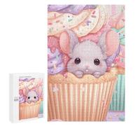Jigsaw Puzzle 1000 PCS for Adults Cute Mouse in Cupcake Pastel Colors Adult Jigsaw Brain Teaser Game Birthday Present Help The Brain Exercise 1000 PCS