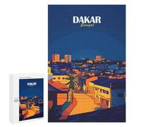 Jigsaw Puzzle 1000 PCS for Adults Dakar, Senegal Cityscape at Night Puzzle for Adults Toy Wall Decor Perfect Decoration Stress Reduction Gifts 1000 PCS