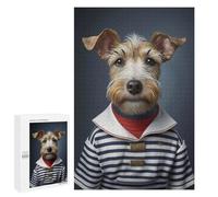 Jigsaw Puzzle 1000 PCS for Adults Dog in Sailor Outfit Jigsaw for Adults Toy Wall Decor Home Decoration for Birthday, Chrismas 1000 PCS