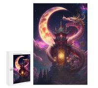 Jigsaw Puzzle 1000 PCS for Adults Dragon Gate Moonlit Sky Jigsaw for Adults Toy Wall Decor Home Decoration for Birthday, Chrismas 1000 PCS