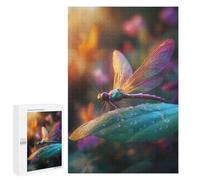 Jigsaw Puzzle 1000 PCS for Adults Dragonfly on Leaf Jigsaw Puzzle Anti-Stress Toys For Family Fun Stress Reduction Gifts 1000 PCS