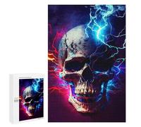 Jigsaw Puzzle 1000 PCS for Adults Electric Skull Art Print Jigsaw for Adults Toy Wall Decor Home Decoration for Birthday, Chrismas 1000 PCS