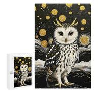 Jigsaw Puzzle 1000 PCS for Adults Elegant Owl in Starry Night Painting Adult Jigsaw Puzzle Relaxing Games Precision Cutting Deal As Gifts for The Whole Family 1000 PCS