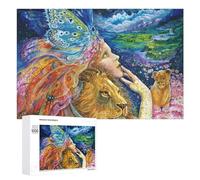 Jigsaw Puzzle 1000 PCS for Adults Fantasy Artwork with Lion Butterfly Woman Jigsaw Puzzle Family Game Difficult Hard Deal As Gifts for The Whole Family 1000 PCS