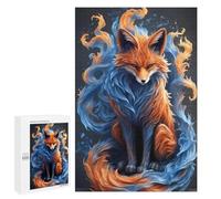 Jigsaw Puzzle 1000 PCS for Adults Flame And Ice Fox Artwork Jigsaw Puzzle Family Game Difficult Hard Deal As Gifts for The Whole Family 1000 PCS