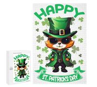 Jigsaw Puzzle 1000 PCS for Adults Fox Saint Patricks Day Adult Jigsaw Puzzle Relaxing Games Precision Cutting Deal As Gifts for The Whole Family 1000 PCS