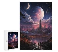 Jigsaw Puzzle 1000 PCS for Adults Futuristic City Poster Jigsaw for Adults Hands-on Game Wall Decoration Help The Brain Exercise 1000 PCS