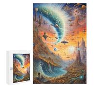 Jigsaw Puzzle 1000 PCS for Adults Galactic Cityscape Fantasy Art Jigsaw for Adults Toy Wall Decor Home Decoration for Birthday, Chrismas 1000 PCS