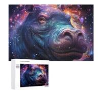Jigsaw Puzzle 1000 PCS for Adults Galactic Hippo Cosmic Artwork Jigsaw Puzzle Family Game Difficult Hard Deal As Gifts for The Whole Family 1000 PCS