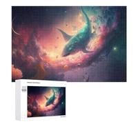 Jigsaw Puzzle 1000 PCS for Adults Galactic Shark Cosmic Marine Wonder Jigsaw Puzzle Family Game Difficult Hard Deal As Gifts for The Whole Family 1000 PCS