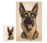 Jigsaw Puzzle 1000 PCS for Adults German Shepherd Caricature Adult Jigsaw Brain Teaser Game Birthday Present Help The Brain Exercise 1000 PCS