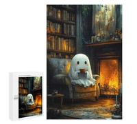 Jigsaw Puzzle 1000 PCS for Adults Ghostly Cozy Fireplace Adult Jigsaw Brain Teaser Game Birthday Present Help The Brain Exercise 1000 PCS
