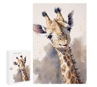 Jigsaw Puzzle 1000 PCS for Adults Giraffe Watercolor Portrait Jigsaw for Adults Toy Wall Decor Home Decoration for Birthday, Chrismas 1000 PCS