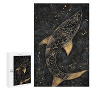 Jigsaw Puzzle 1000 PCS for Adults Gold Shark Abstract Art Adult Jigsaw Puzzle Relaxing Games Precision Cutting Deal As Gifts for The Whole Family 1000 PCS