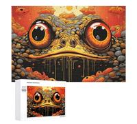 Jigsaw Puzzle 1000 PCS for Adults Golden Toad with Melting Eyes Jigsaw Puzzle Family Game Difficult Hard Deal As Gifts for The Whole Family 1000 PCS