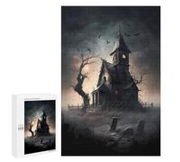 Jigsaw Puzzle 1000 PCS for Adults Gothic Haunted House Scene Jigsaw Puzzle Family Game Difficult Hard Deal As Gifts for The Whole Family 1000 PCS