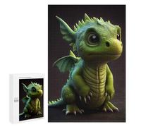 Jigsaw Puzzle 1000 PCS for Adults Green Dragonling Portrait Adult Jigsaw Brain Teaser Game Birthday Present Help The Brain Exercise 1000 PCS