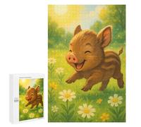 Jigsaw Puzzle 1000 PCS for Adults Happy Piglet in A Meadow Adult Jigsaw Puzzle Relaxing Games Precision Cutting Deal As Gifts for The Whole Family 1000 PCS