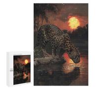 Jigsaw Puzzle 1000 PCS for Adults Jaguar at Sunset Adult Jigsaw Brain Teaser Game Birthday Present Help The Brain Exercise 1000 PCS