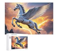 Jigsaw Puzzle 1000 PCS for Adults Legendary Winged Horse in Flight Jigsaw Puzzle Family Game Difficult Hard Deal As Gifts for The Whole Family 1000 PCS