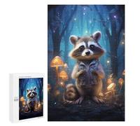 Jigsaw Puzzle 1000 PCS for Adults Magical Forest Raccoon Adventure Jigsaw Puzzle Family Game Difficult Hard Deal As Gifts for The Whole Family 1000 PCS