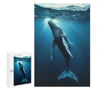 Jigsaw Puzzle 1000 PCS for Adults Majestic Humpback Whale Puzzle for Adults Toy Wall Decor Perfect Decoration Stress Reduction Gifts 1000 PCS