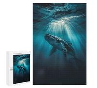 Jigsaw Puzzle 1000 PCS for Adults Majestic Whale Depths Adult Jigsaw Puzzle Relaxing Games Precision Cutting Deal As Gifts for The Whole Family 1000 PCS