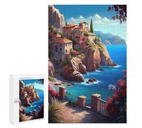 Jigsaw Puzzle 1000 PCS for Adults Mediterranean Coastline Adult Jigsaw Puzzle Relaxing Games Precision Cutting Deal As Gifts for The Whole Family 1000 PCS