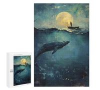 Jigsaw Puzzle 1000 PCS for Adults Moonlit Sea Journey Jigsaw for Adults Toy Wall Decor Home Decoration for Birthday, Chrismas 1000 PCS
