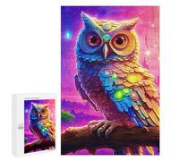 Jigsaw Puzzle 1000 PCS for Adults Neon Owl Fantasy Artwork Jigsaw Puzzle Family Game Difficult Hard Deal As Gifts for The Whole Family 1000 PCS