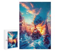 Jigsaw Puzzle 1000 PCS for Adults Old Train on The Tracks Adult Jigsaw Brain Teaser Game Birthday Present Help The Brain Exercise 1000 PCS