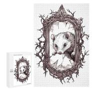 Jigsaw Puzzle 1000 PCS for Adults Opossum in A Broken Mirror Puzzle for Adults Toy Wall Decor Perfect Decoration Stress Reduction Gifts 1000 PCS