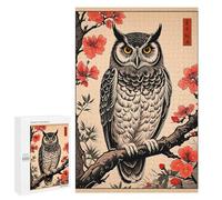 Jigsaw Puzzle 1000 PCS for Adults Owl Japanese Art Adult Jigsaw Brain Teaser Game Birthday Present Help The Brain Exercise 1000 PCS